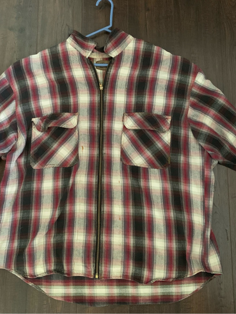 Vintage Quiksilver Red, Black & White Plaid Zip-Up Jacket
